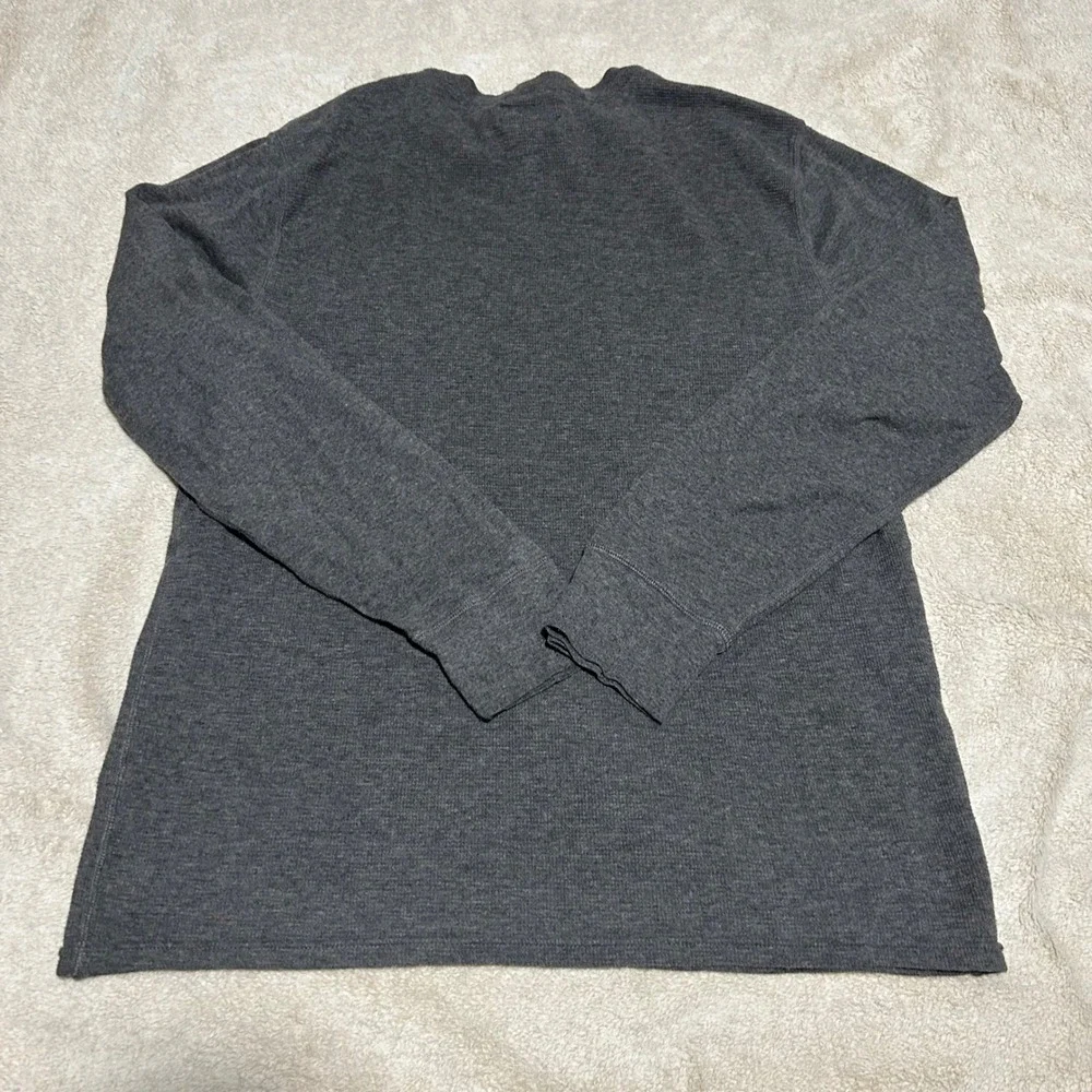 Polo Ralph Lauren Waffle Knit Thermal Mens Large Grey Long Sleeve Pony Logo